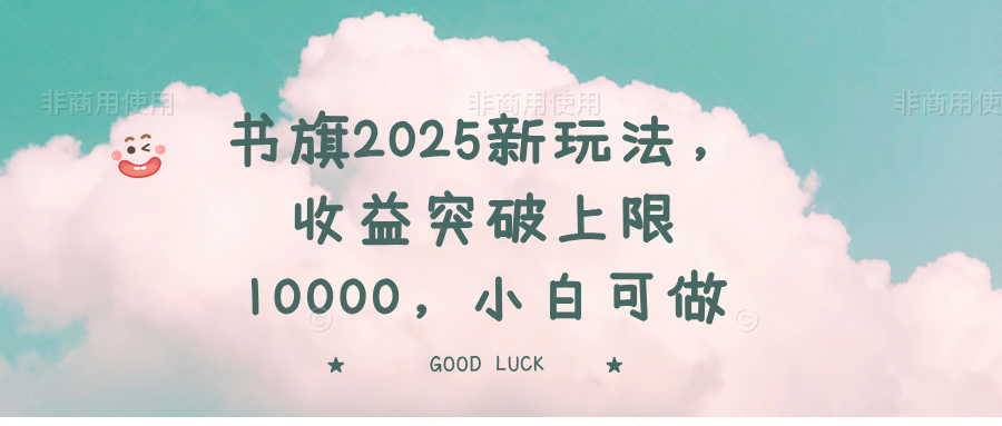 书旗2025新玩法,收益突破上限10000,小白可做-智库云网创