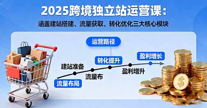 2025跨境独立站运营课:涵盖建站搭建、流量获取、转化优化三大核心模块-智库云网创
