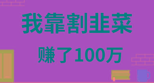 我靠割韭菜赚了 100 万-智库云网创