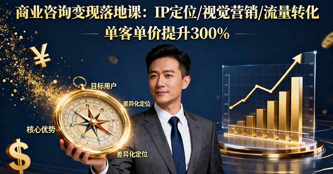 商业咨询变现落地课:IP定位/视觉营销/流量转化,单客单价提升300%-智库云网创