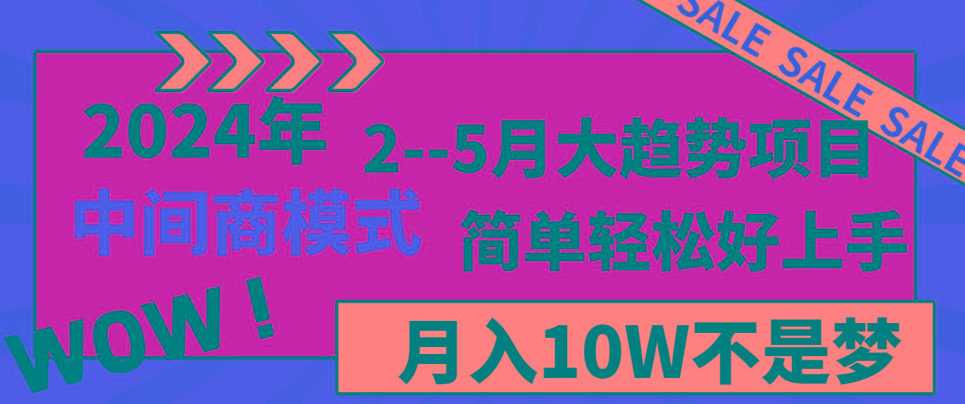 2024年2--5月大趋势项目,利用中间商模式,简单轻松好上手,轻松月入10W...-智库云网创