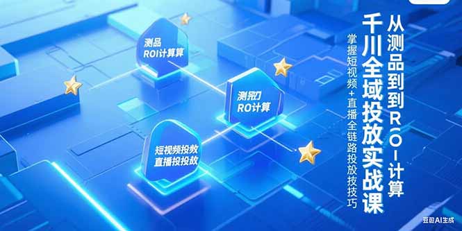 千川全域投放实战课,从测品到ROI计算,掌握短视频+直播全链路投放技巧-智库云网创