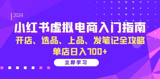 小红书虚拟电商入门指南:开店、选品、上品、发笔记全攻略 单店日入700+-智库云网创