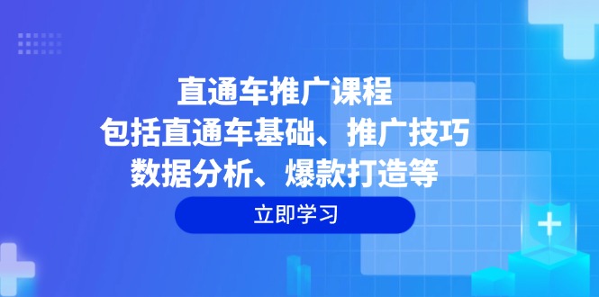 直通车推广课程:包括直通车基础、推广技巧、数据分析、爆款打造等-智库云网创