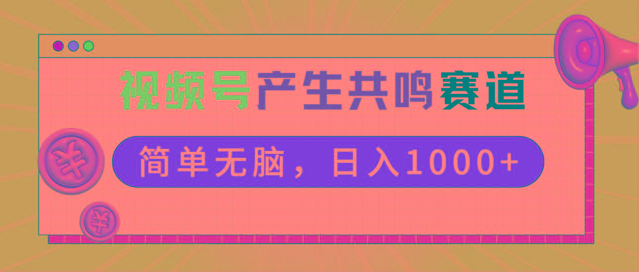 2024年视频号,产生共鸣赛道,简单无脑,一分钟一条视频,日入1000+-智库云网创