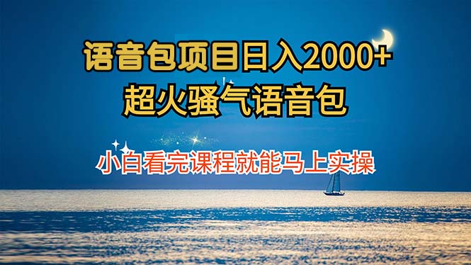语音包项目 日入2000+ 超火骚气语音包小白看完课程就能马上实操-智库云网创