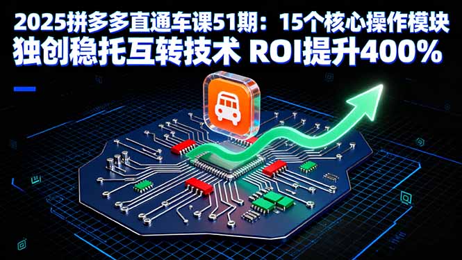 2025拼多多直通车课51期:15个核心操作模块 独创稳托互转技术 ROI提升400%-智库云网创