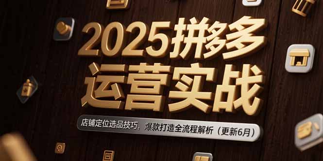 2025拼多多运营实战:店铺定位选品技巧,爆款打造全流程解析(更新6月-智库云网创
