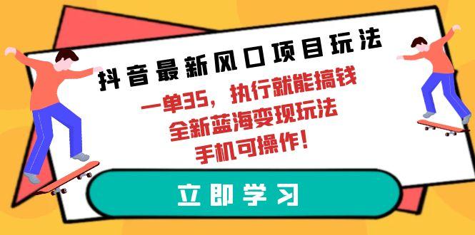 (9948期)抖音最新风口项目玩法,一单35,执行就能搞钱 全新蓝海变现玩法 手机可操作-智库云网创