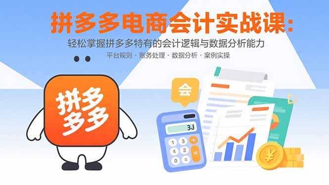 拼多多电商会计实战课:轻松掌握拼多多特有的会计逻辑与数据分析能力-智库云网创