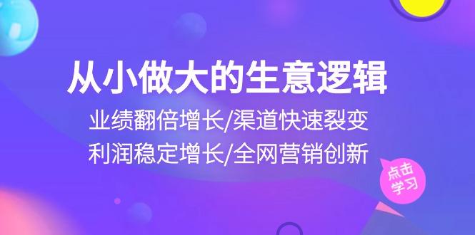 从小做大生意逻辑:业绩翻倍增长/渠道快速裂变/利润稳定增长/全网营销创新-智库云网创