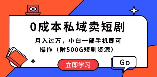 0成本私域卖短剧,月入过万,小白一部手机即可操作(附500G短剧资源-智库云网创