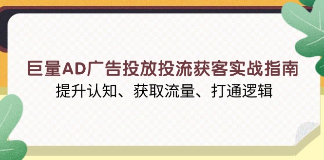巨量AD广告投放投流获客实战指南,提升认知、获取流量、打通逻辑-智库云网创