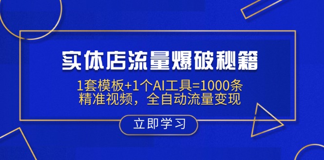 实体店流量爆破秘籍:1套模板+1个AI工具=1000条精准视频,全自动流量变现-智库云网创