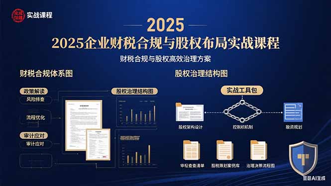 2025企业财税合规与股权布局的实战课程:财税合规与股权高效治理方案-智库云网创