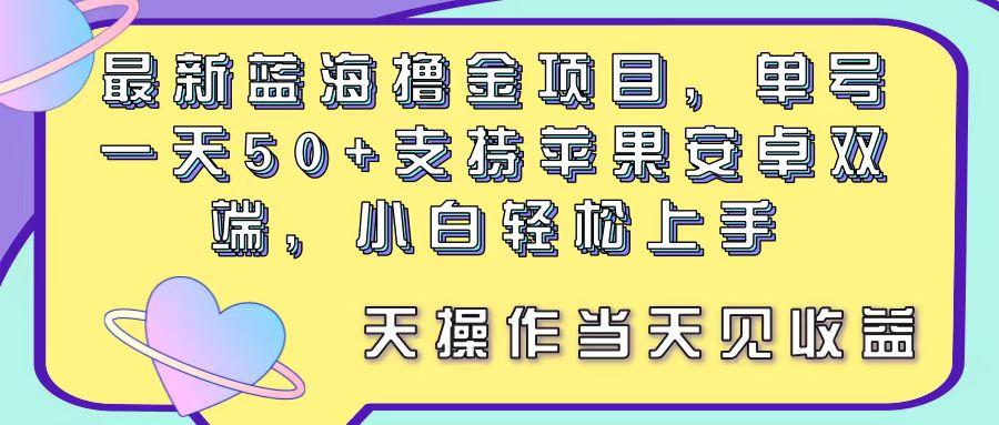 最新蓝海撸金项目,单号一天50+, 支持苹果安卓双端,小白轻松上手 当...-智库云网创