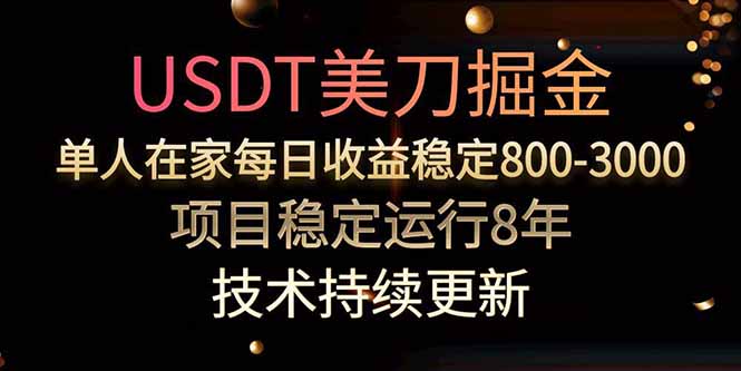 USDT美刀掘金,单人每日收益800-3000,稳定运行8年-智库云网创