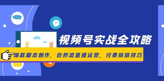 视频号实战全攻略,爆款脚本创作,自然流直播运营,付费投放技巧-智库云网创