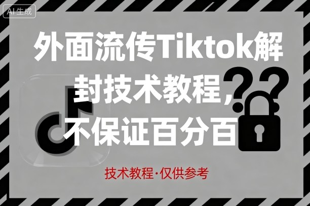 外面流传Tiktok解封技术教程,不保证百分百,具体自测-智库云网创