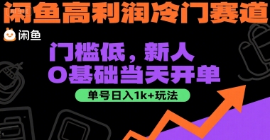 闲鱼高利润冷门赛道:门槛低,新人0基础当天开单,单号日入1k+玩法【揭秘】-智库云网创