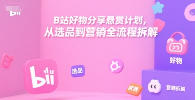 B站好物分享悬赏计划,从选品到营销全流程拆解-智库云网创