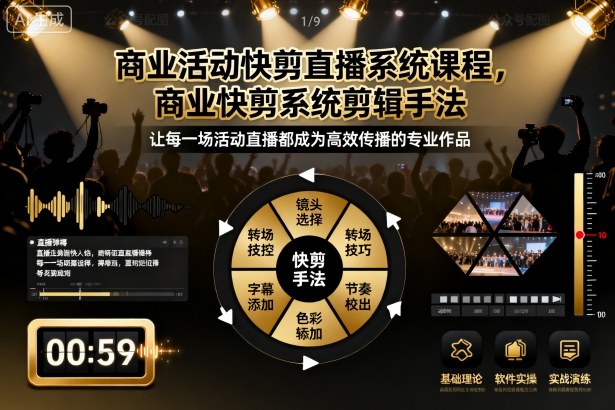 商业活动快剪直播系统课程,商业快剪系统剪辑手法-智库云网创
