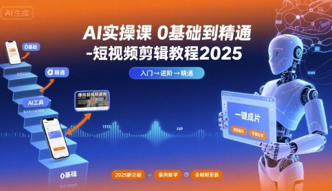 AI实操课0基础到精通-短视频剪辑教程2025-智库云网创