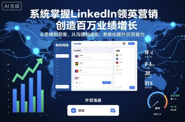 系统掌握LinkedIn领英营销,创造百万业绩增长,从思维到获客,从沟通到成交,系统化提升外贸能力-智库云网创
