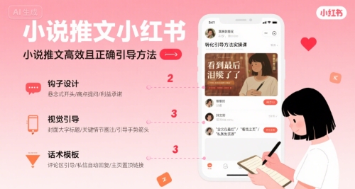 小说推文小红书高转化引导方法实操课,小说推文高效且正确引导方法-智库云网创