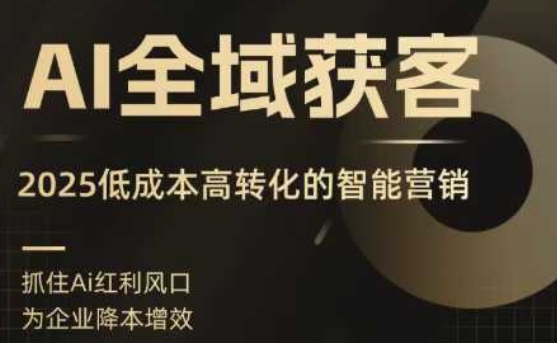 AI全域获客实训营,2025低成本高转化的智能营销,精准找客,高效营销-智库云网创