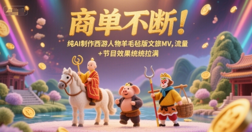 商单不断!纯AI制作西游人物羊毛毡版文旅MV,流量+节目效果统统拉满-智库云网创