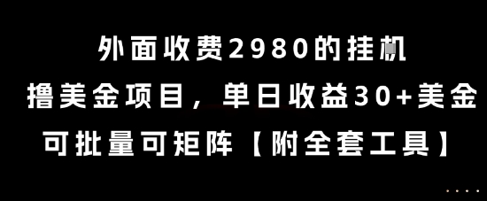 外面收费2980的挂G撸美金项目,单日收益30+美金,可批量可矩阵【揭秘】-智库云网创