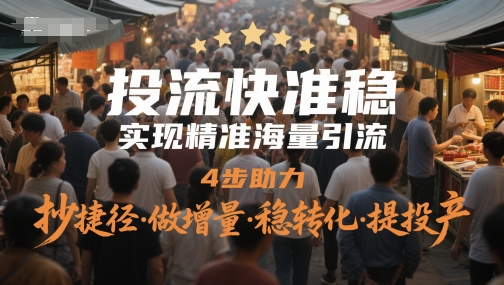 投流快准稳,实现精准海量引流,4步助力,抄捷径·做增量·稳转化·提投产-智库云网创