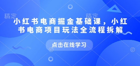 小红书电商掘金课,小红书电商项目玩法全流程拆解(更新5月)-智库云网创