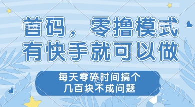 首码零撸项目,有快手就可以做,每天业务时间搞个几张不是问题【揭秘】-智库云网创