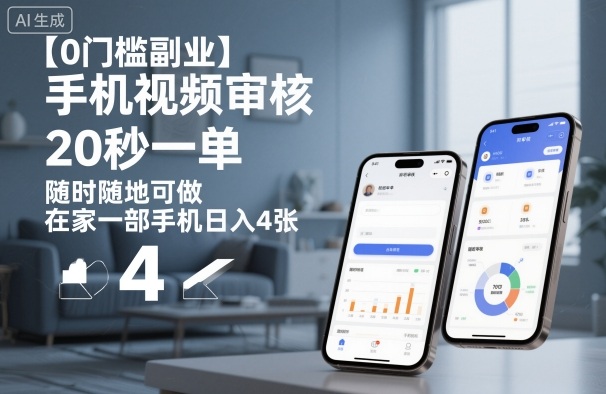 【0门槛副业】手机视频审核,20秒一单,随时随地可做,在家一部手机日入4张【揭秘】-智库云网创