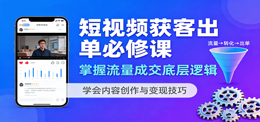 短视频获客出单必修课:掌握流量成交底层逻辑,学会内容创作与变现技巧-智库云网创