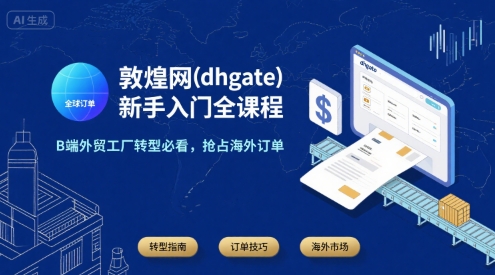 敦煌网(dhgate)新手入门全课程,B端外贸工厂转型必看,抢占海外订单-智库云网创