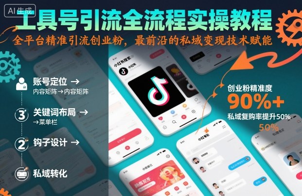 工具号引流全流程保姆级实操教程,全平台精准引流创业粉,最前沿的私域变现技术赋能-智库云网创