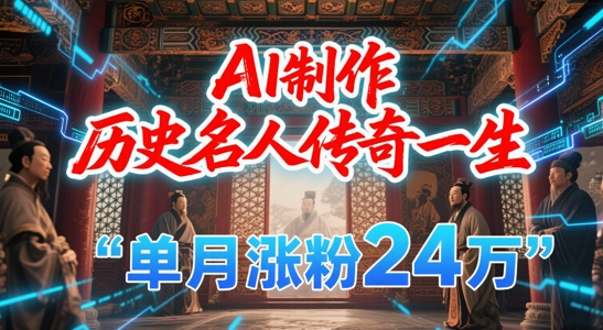 暴力起号!用AI制作历史名人传奇一生,单月涨粉24W,涨粉+变现赛道黑马来了-智库云网创