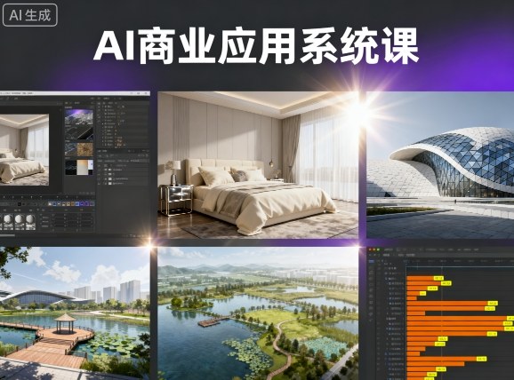AI商业应用系统课,室内-软装-建筑-景观,智能设计+效果图+动画画实战-智库云网创