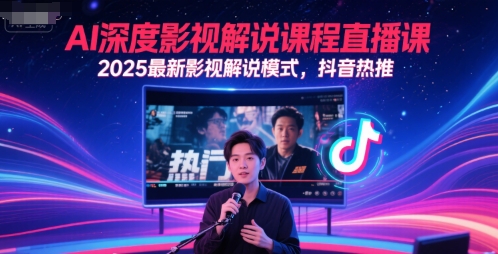 AI深度影视解说课程直播课,2025最新影视解说模式,抖音热推-智库云网创
