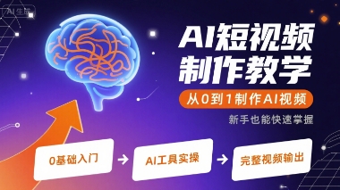 AI短视频制作教学,从0到1制作AI视频-智库云网创