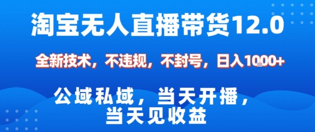 淘宝无人直播12.0,公域私域技术,不封号,不违规布局双十一流量风口,日入1k(独家技术)【揭秘】-智库云网创