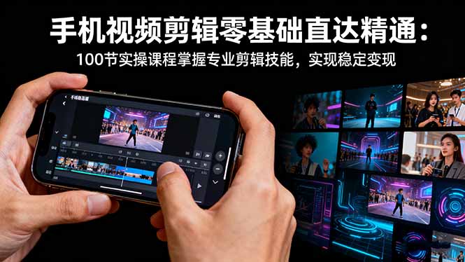 手机视频剪辑零基础直达精通:100节实操课程掌握专业剪辑技能,实现稳…-智库云网创