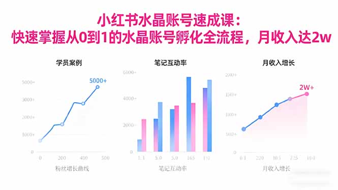 2025小红书水晶账号速成课:快速掌握从0-1水晶账号孵化全流程,月收入达2w-智库云网创