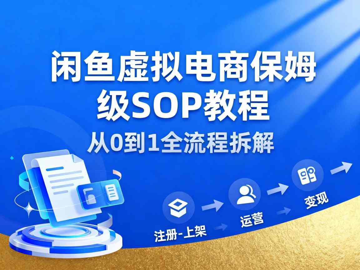 闲鱼虚拟电商,月入轻松过1W,保姆级SOP教程-智库云网创