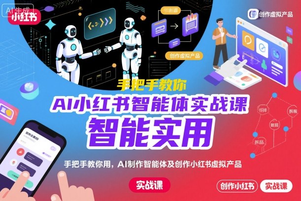 AI小红书智能体实战课,手把手教你用AI制作智能体及创作小红书虚拟产品,提效+内容商业化(更新)-智库云网创