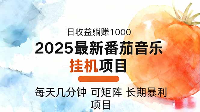 2025年最新番茄音乐人挂机项目,每天几分钟,月入1000+,可矩阵,一台…-智库云网创