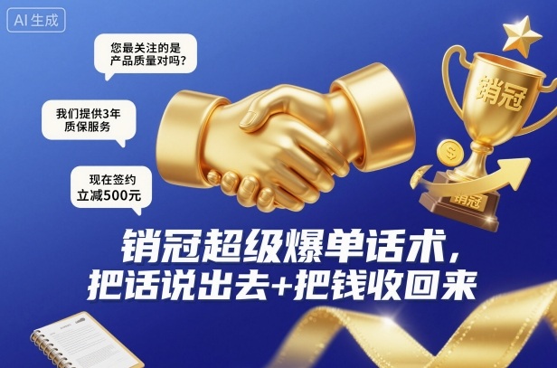 销冠超级爆单话术,把话说出去+把钱收回来-智库云网创